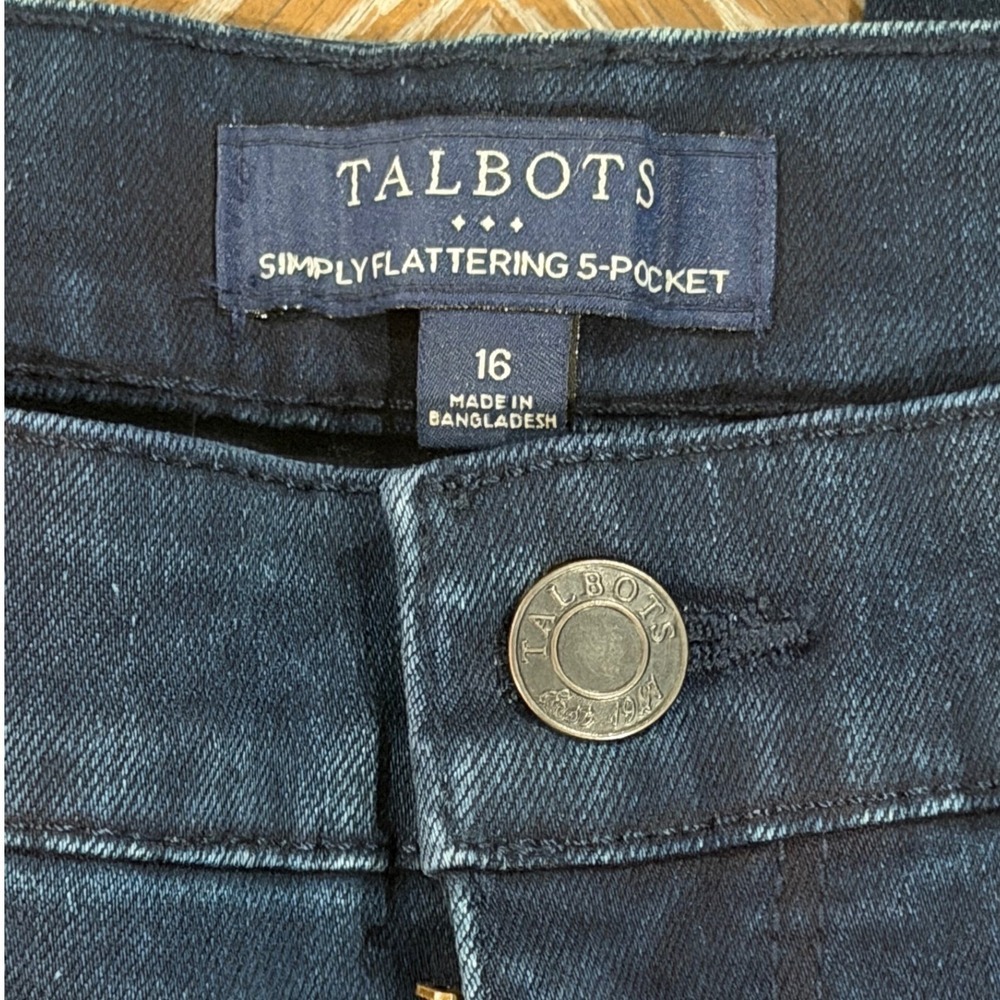 Talbots Simply Flattering 5-Pocket Jegging Indigo Blue Denim Pants Size 16 NWT - Picture 2 of 6